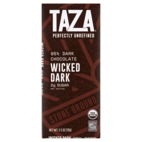 Taza Perfectly Unrefined Wicked 95% Dark Chocolate, 2.5 oz