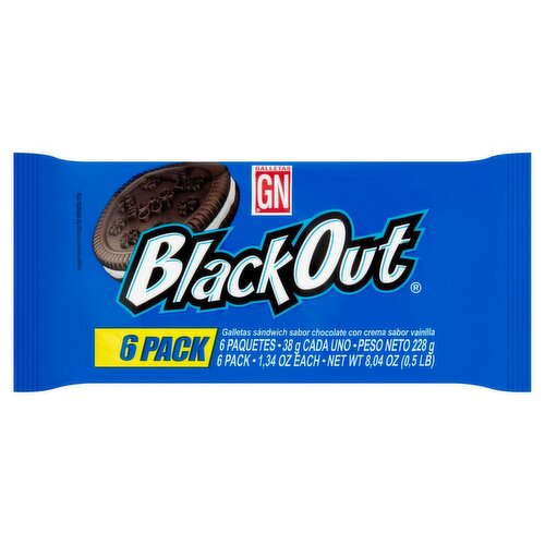 BlackOut Galletas Chocolate Vanilla Flavored Cream Cookies, 1,34 oz