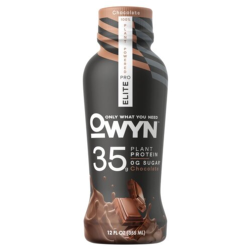 Owyn Pro Elite 100% Plant Powered Chocolate Drink, 12 fl oz