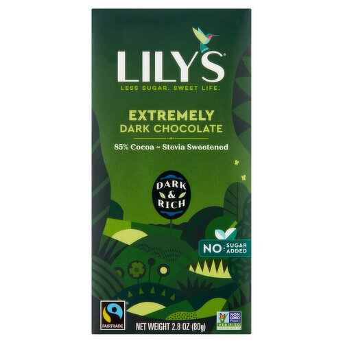 Lily's No Sugar Added Extremely Dark Chocolate, 2.8 oz