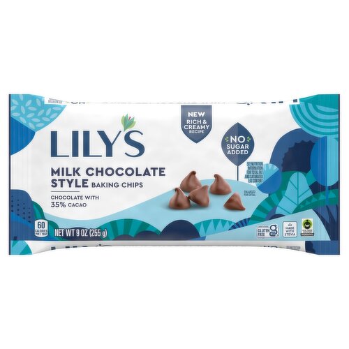 Lily's Milk Chocolate Style Baking Chips, 9 oz