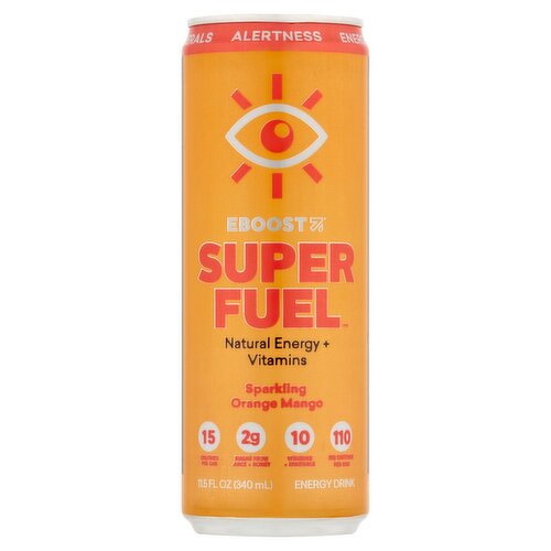 EBoost Super Fuel Sparkling Orange Mango Energy Drink, 11.5 fl oz