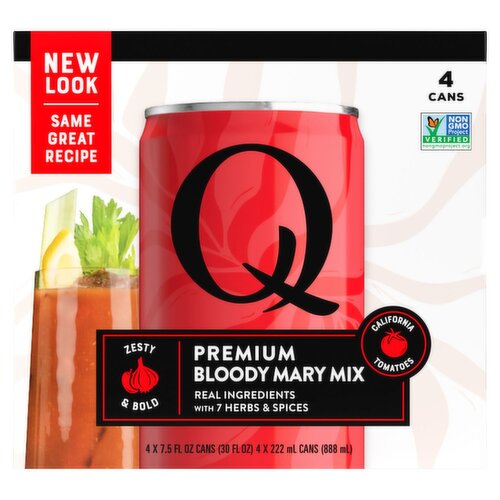 Q Mixers Premium Bloody Mary Mix, 7.5 fl oz, 4 count