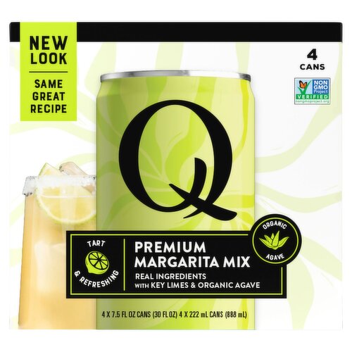 Q Premium Margarita Mix, 7.5 fl oz, 4 count