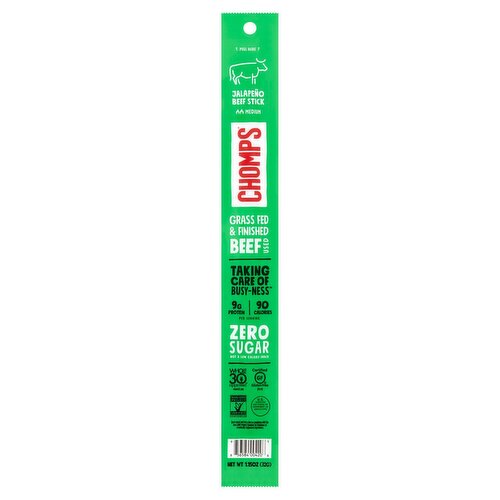 Chomps Medium Jalapeño Beef Stick, 1.15 oz