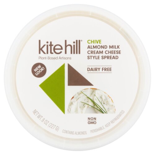 Kite Hill Chive Almond Milk Cream Cheese Style Spread, 8 oz