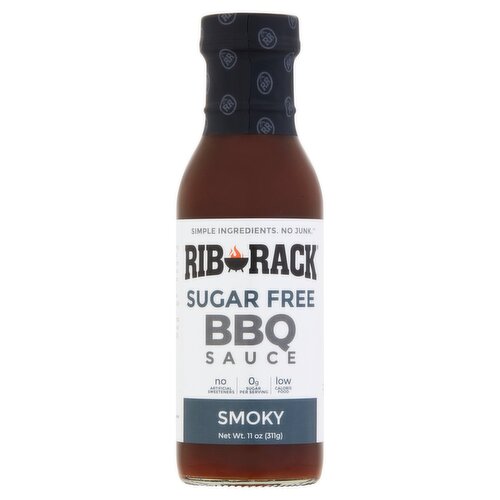 Rib Rack Smoky Sugar Free BBQ Sauce, 11 oz