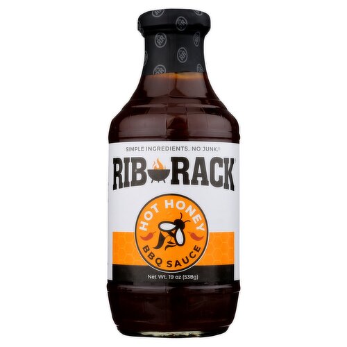 Rib Rack Hot Honey BBQ Sauce, 19 oz