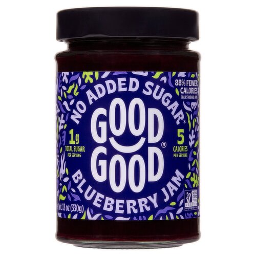 Good Good No Added Sugar Blueberry Jam, 12 oz