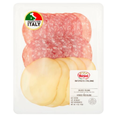 Veroni Salame Milano & Smoked Provolone Antipasto Italiano, 4 oz