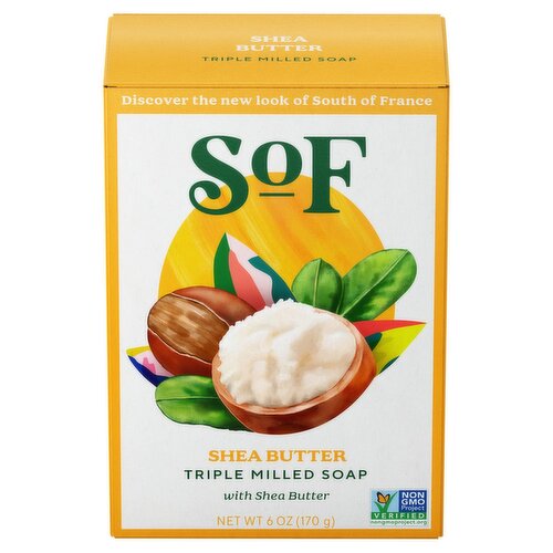 SoF Shea Butter Triple Milled Soap, 6 oz