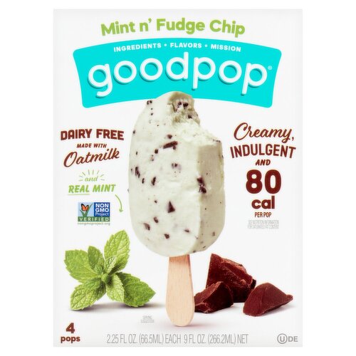 GoodPop Mint n' Fudge Chip Pops, 2.25 fl oz, 4 count