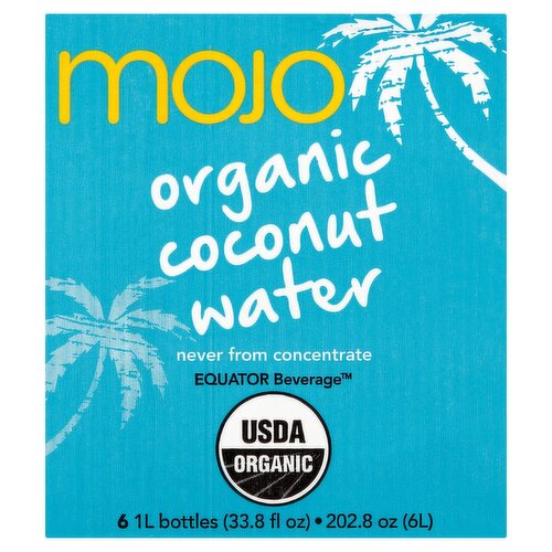 Mojo Organic Coconut Water, 33.8 fl oz, 6 count