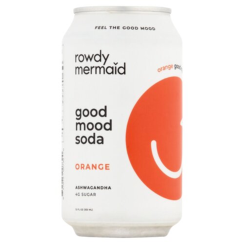 Rowdy Mermaid Orange Good Mood Soda, 12 fl oz