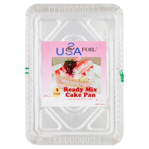 USA Foil Ready Mix Cake Pan, 3 count