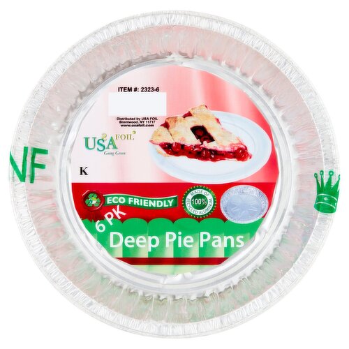 USA Foil Deep Pie Pans, 6 count