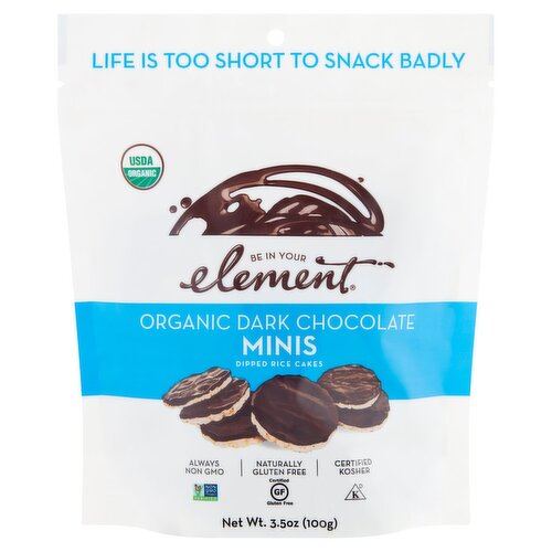 Element Organic Dark Chocolate Minis Dipped Rice Cakes, 3.5 oz