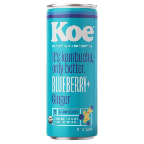 Koe Blueberry + Ginger Kombucha, 12 fl oz