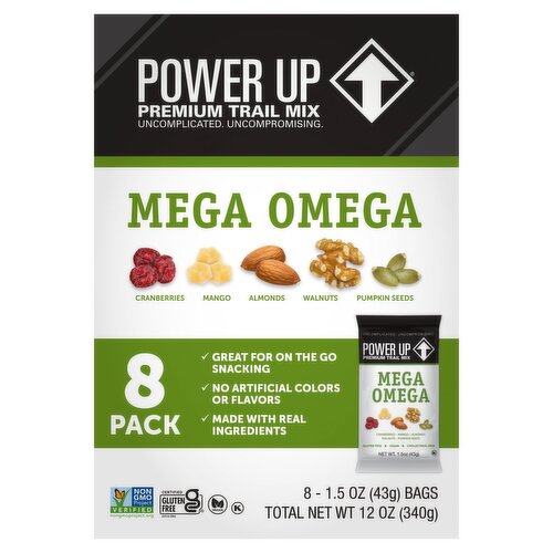 Power Up Mega Omega Premium Trail Mix, 1.5 oz, 8 count