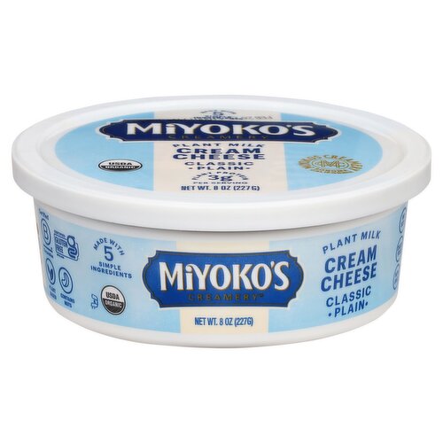 Miyoko's Creamery Plant Milk Classic Plain Cream Cheese, 8 oz