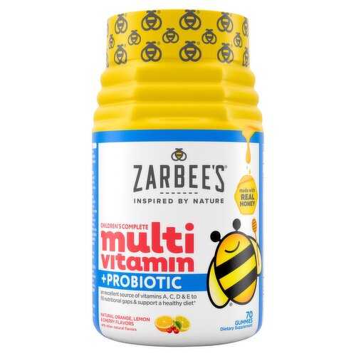 Zarbee's Children's Complete Multi Vitamin + Probiotic Dietary Supplement, 70 count