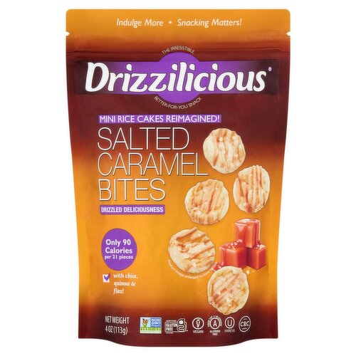 Drizzilicious Salted Caramel Rice Cake Bites, 4 oz
