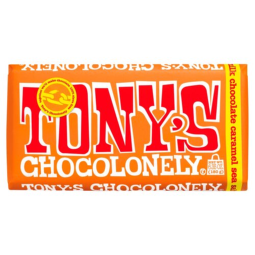 Tony's Chocolonely Caramel Sea Salt 32% Milk Chocolate Bar, 6.35 oz