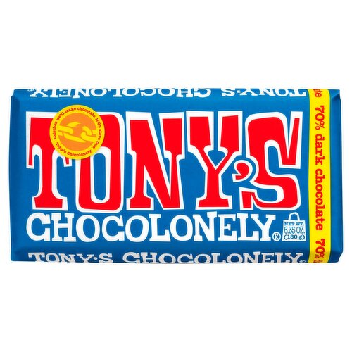 Tony's Chocolonely 70% Dark Chocolate Bar, 6.35 oz