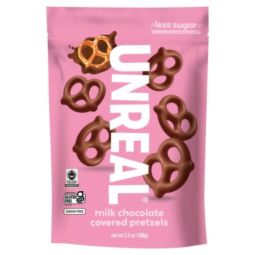 Unreal Milk Chocolate Covered Pretzels, 3.5 oz