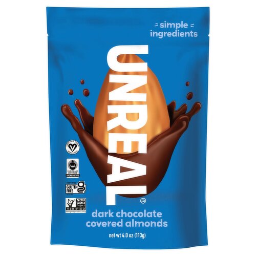 Unreal Dark Chocolate Covered Almonds, 4.0 oz