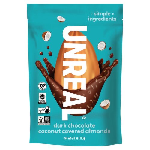 Unreal Dark Chocolate Coconut Covered Almonds, 4.0 oz