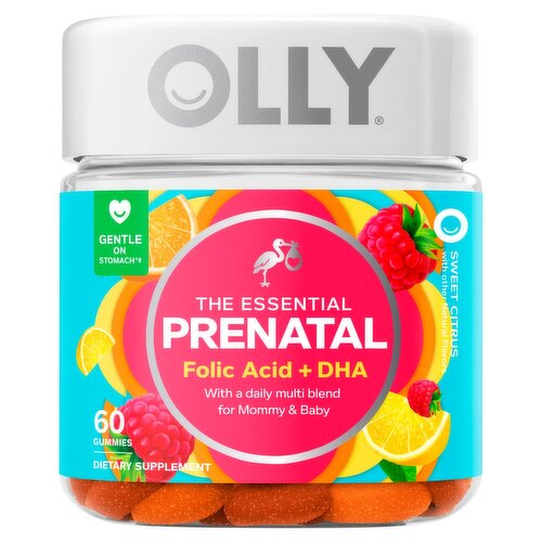 Olly The Essential Prenatal Folic Acid + DHA Sweet Citrus Dietary Supplement, 60 count