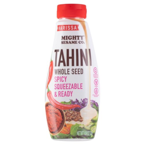 Mighty Sesame Co. Harissa Whole Seed Spicy Squeezable & Ready Tahini, 10.9 oz