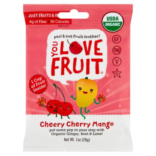 You Love Fruit Cheery Cherry Mango Fruit Snacks, 1 oz