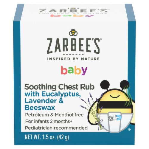 Zarbee's Baby Soothing Chest Rub with Eucalyptus, Lavender & Beeswax, 1.5 oz