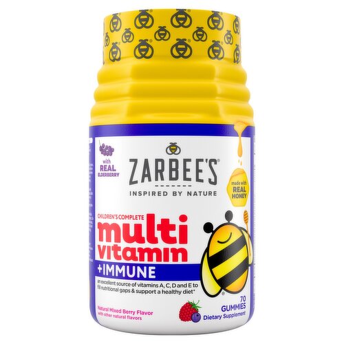 Zarbee's Natural Mixed Berry Flavor Children's Complete Multivitamin Dietary Supplement, 70 count