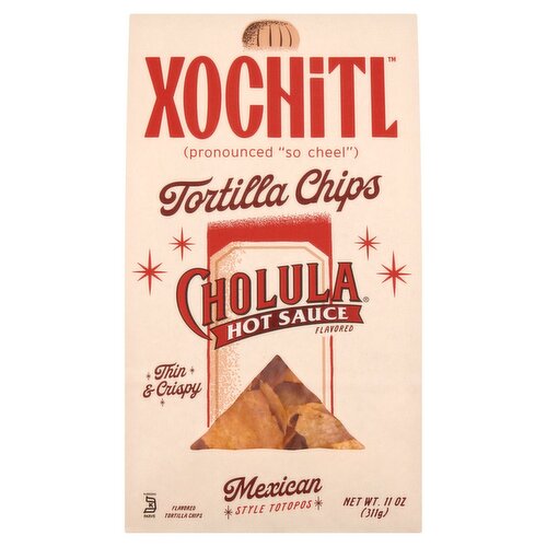 Xochitl Cholula Hot Sauce Flavored Mexican Style Tortilla Chips, 11 oz