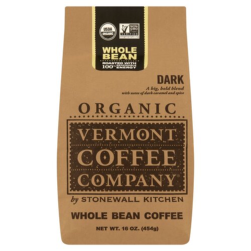 Stonewall Kitchen Vermont Coffee Company Organic Dark Whole Bean Coffee, 16 oz