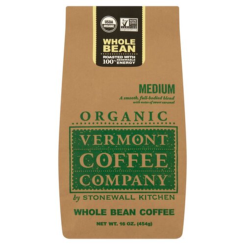 Stonewall Kitchen Vermont Coffee Company Organic Medium Whole Bean Coffee, 16 oz
