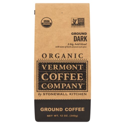 Stonewall Kitchen Vermont Coffee Company Organic Dark Ground Coffee, 12 oz