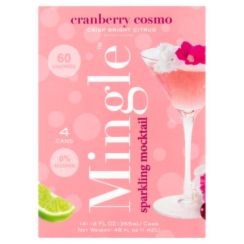 Mingle Cranberry Cosmo Sparkling Mocktail, 12 fl oz, 4 count