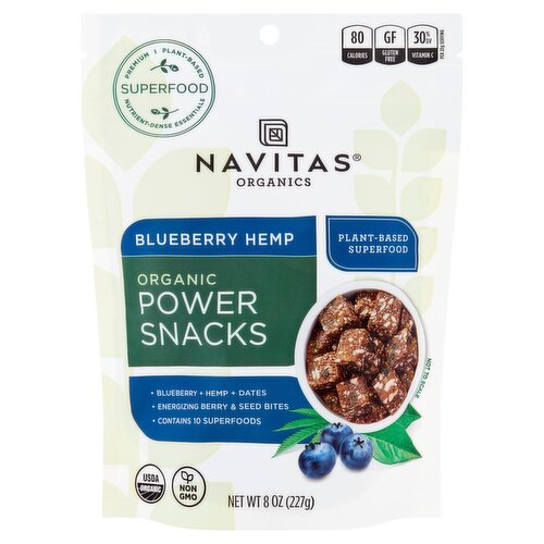 Navitas Organics Blueberry Hemp Organic Power Snacks, 8 oz