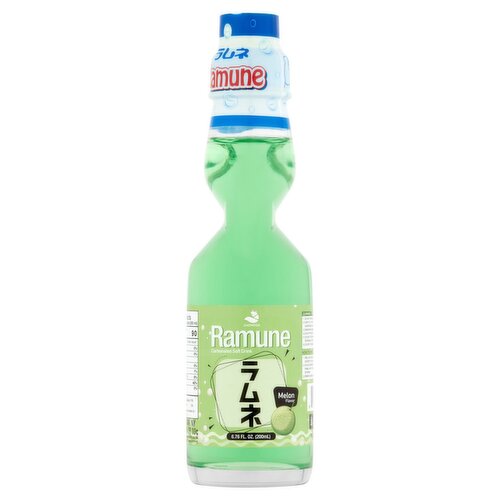 SNOWFOX Melon Flavor Ramune Carbonated Soft Drink, 6.76 fl oz