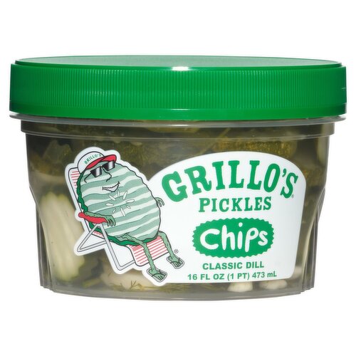 Grillo's Pickles Classic Dill Pickle Chips, 16 fl oz