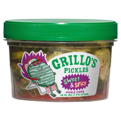 Grillo's Pickles Sweet & Spicy Pickle Chips, 16 fl oz