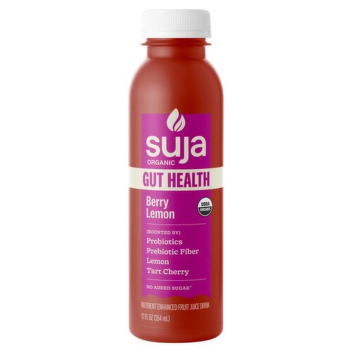 Suja Organic Gut Health Berry Lemon Nutrient Enhanced Fruit Juice Drink, 12 fl oz