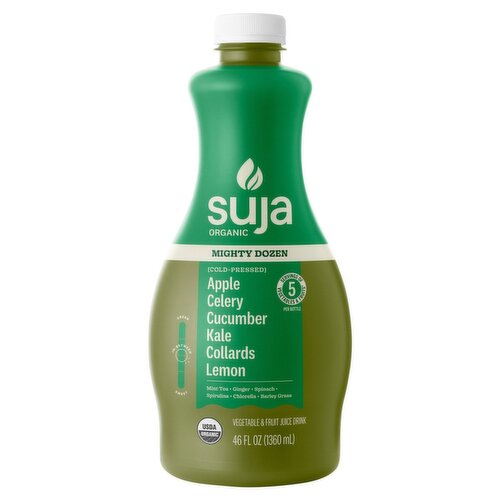 Suja Organic Mighty Dozen Cold Pressed Juice Drink, 46 fl oz Bottle