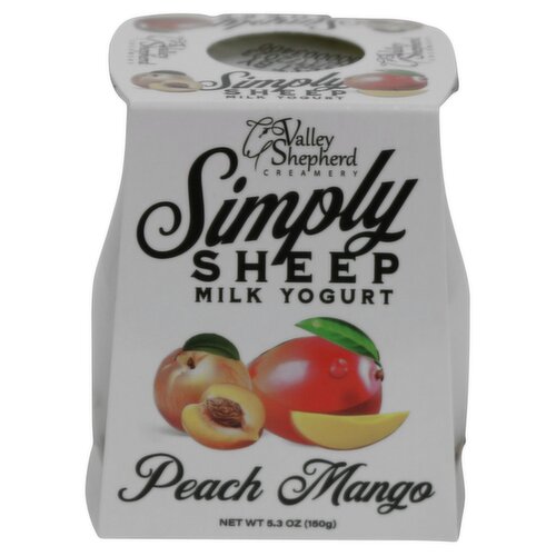Valley Shepherd Creamery Simply Sheep Peach Mango Milk Yogurt, 5.3 oz