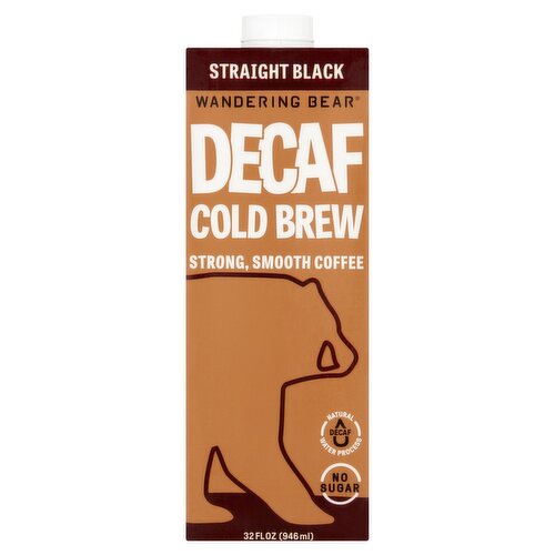 Wandering Bear Straight Black Decaf Cold Brew Coffee, 32 fl oz