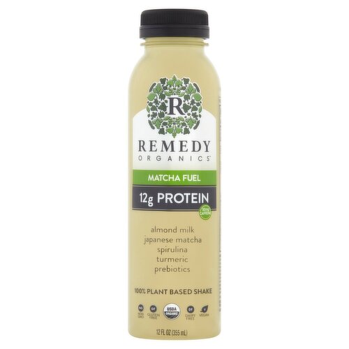 Remedy Organics Matcha Fuel 100% Plant Based Shake, 12 fl oz